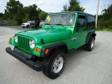 2004 Electric Lime Green Pearl Jeep Wrangler Sport 4x4 #35427941