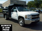 2010 Summit White Chevrolet Silverado 3500HD Work Truck Regular Cab 4x4 Chassis Dump Truck #35551075