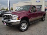 2004 Dark Toreador Red Metallic Ford F250 Super Duty Lariat Crew Cab 4x4 #36547299