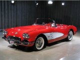 1958 Signet Red Chevrolet Corvette Convertible #37423389