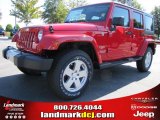 2011 Flame Red Jeep Wrangler Unlimited Sahara 4x4 #37423796