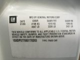 2006 Cadillac CTS Sedan Info Tag