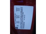 2005 Cadillac XLR Roadster Info Tag