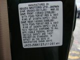 2002 Isuzu Trooper LS 4x4 Info Tag