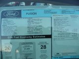 2011 Ford Fusion SEL V6 Window Sticker
