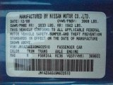 2009 370Z Color Code for Monterey Blue - Color Code: RAE