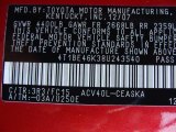 2008 Camry Color Code for Barcelona Red Metallic - Color Code: 3R3