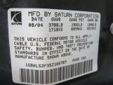 2005 Saturn ION 3 Sedan Info Tag