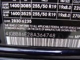 2008 Mercedes-Benz ML 350 4Matic Info Tag