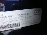 2011 Audi A6 3.0T quattro Sedan Info Tag