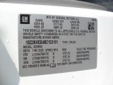 2011 Chevrolet Silverado 2500HD Extended Cab 4x4 Info Tag