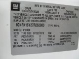 2007 Chevrolet Suburban 1500 LTZ 4x4 Info Tag