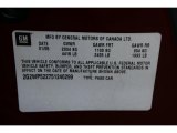 2005 Pontiac Grand Prix Sedan Info Tag