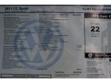 2011 Volkswagen CC Sport Window Sticker