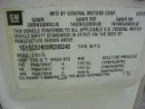 2005 Cadillac Escalade  Info Tag