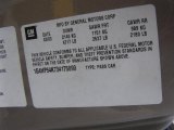 2003 Buick LeSabre Custom Info Tag