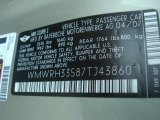 2007 Mini Cooper S Convertible Sidewalk Edition Info Tag