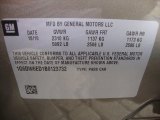 2011 Cadillac STS 4 V6 AWD Info Tag