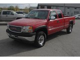 2002 Fire Red GMC Sierra 2500HD SLE Extended Cab 4x4 #38277098