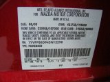 2004 MAZDA6 Color Code for Redfire Metallic - Color Code: 25W