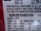 2010 Saturn VUE XR V6 AWD Info Tag