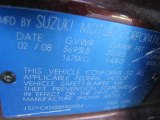 2008 Suzuki SX4 Sedan Info Tag
