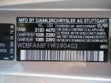 2000 SL Color Code for Desert Silver Metallic - Color Code: 693