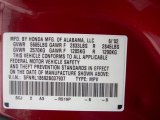 2002 Odyssey Color Code for Red Rock Pearl - Color Code: R519P