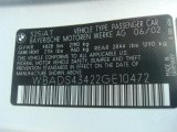 2002 BMW 5 Series 525i Wagon Info Tag