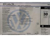 2010 Volkswagen Jetta TDI Sedan Window Sticker