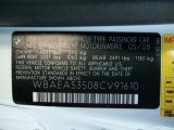 2008 BMW 6 Series 650i Coupe Info Tag
