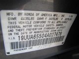 2004 Acura TL 3.2 Info Tag