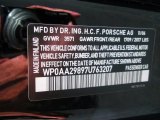 2007 Porsche Cayman  Info Tag