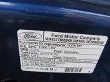 2008 Ford Mustang V6 Deluxe Coupe Info Tag