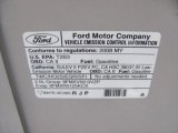 2008 Ford Focus SE Coupe Info Tag