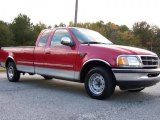Bright Red Ford F150 in 1998