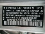 2011 Porsche Panamera 4S Info Tag