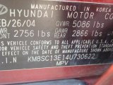 2004 Hyundai Santa Fe LX Info Tag