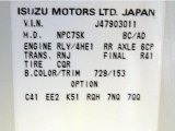 2004 N Series Truck Color Code for White - Color Code: 729