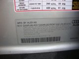 2011 Audi A3 2.0 TDI Info Tag