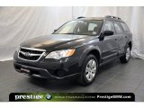 2008 Obsidian Black Pearl Subaru Outback 2.5i Wagon #39059284