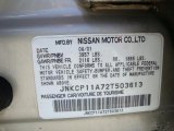 2002 Infiniti G 20 Sedan Info Tag