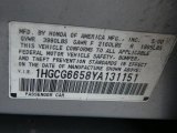2000 Honda Accord LX Sedan Info Tag