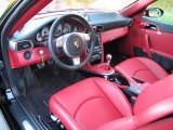 2009 Porsche 911 Turbo Coupe Carrera Red Interior