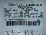 2011 Ford F450 Super Duty XL Regular Cab Chassis Flat Bed Info Tag
