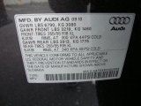 2011 Audi Q7 3.0 TFSI quattro Info Tag
