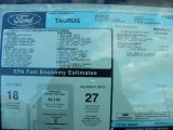 2011 Ford Taurus SEL Window Sticker