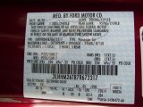 2007 MKZ Color Code for Vivid Red Metallic - Color Code: FX