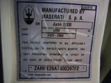 2008 Maserati Quattroporte Sport GT S Info Tag