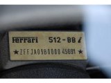 1983 Ferrari BB 512i  Info Tag